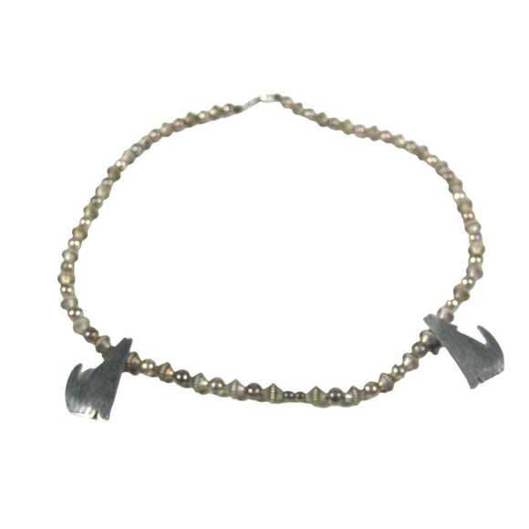 UPCYCLED Jonette Jones Coyote Necklace Sterling Silver 925 Hollow Beaded 26 in - Picture 13 of 14